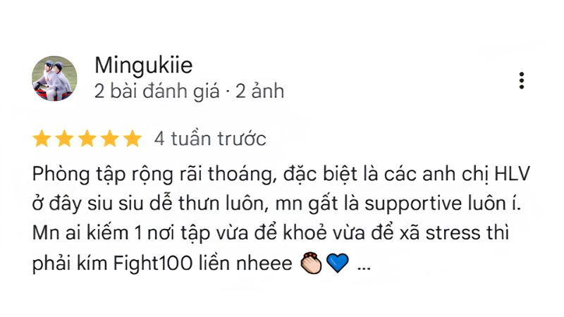 Cảm nhận của học viên dành cho Fight100