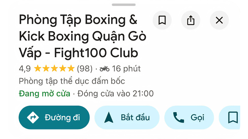 Review của học viên Fight100 cho từng cơ sở