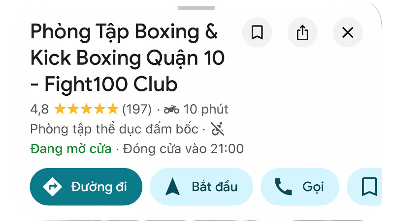 Review của học viên Fight100 cho từng cơ sở