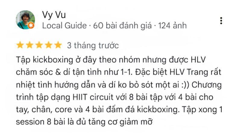 Review của học viên về Fight100