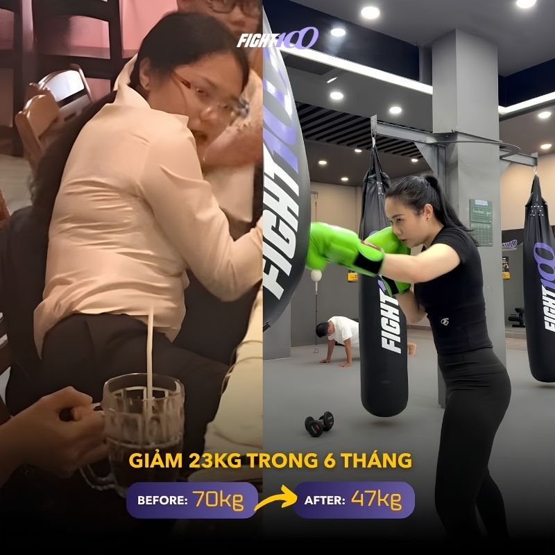 Nữ tập kickboxing giúp giảm cân