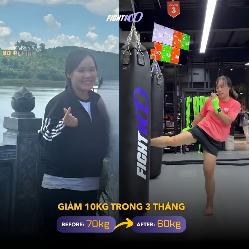 Nữ tập kickboxing giúp giảm mỡ