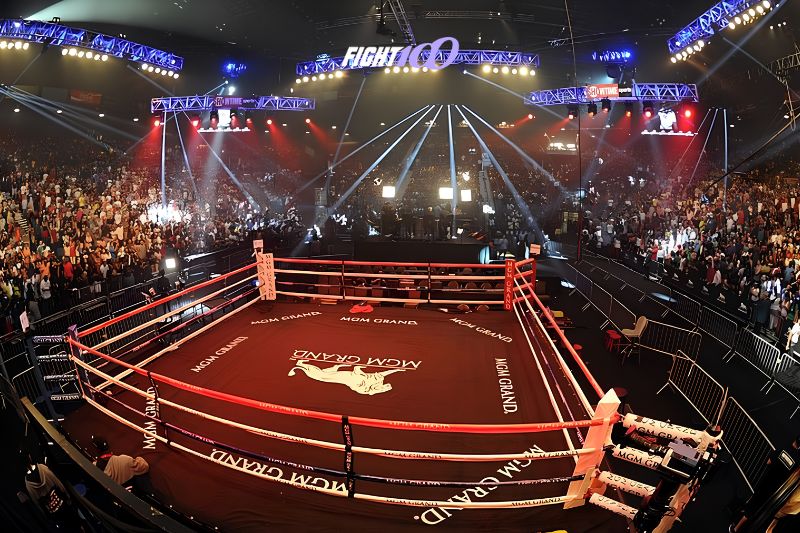 Luật Boxing: Quy định thi đấu, cách tính điểm và các lỗi vi phạm 2 Tiêu chuẩn sàn đấu (Võ đài/Ring) và khu vực thi đấu Boxing