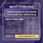 Tuyển dụng Trưởng Phòng Tư Vấn Online (Thu nhập 30 – 50tr/tháng)